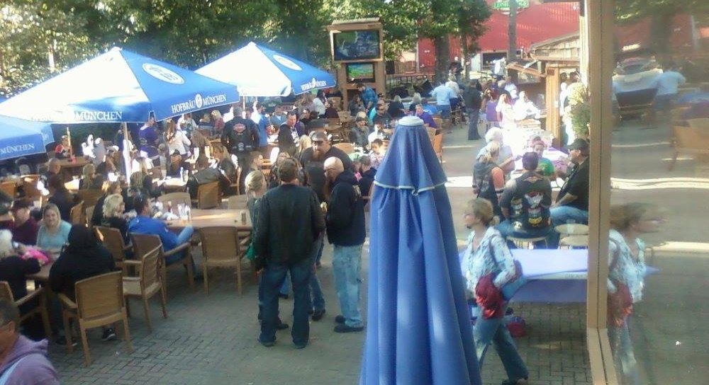 The beer garden at Jesse Oaks during Mo-Hawk Less Cancer 2015. An event to raise funds for Code 3 for a Cure - Supporting firefighters across America who are struggling with job related cancers.
